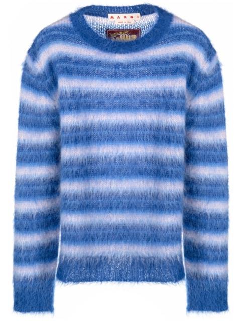 Marni striped mohair-blend jumper