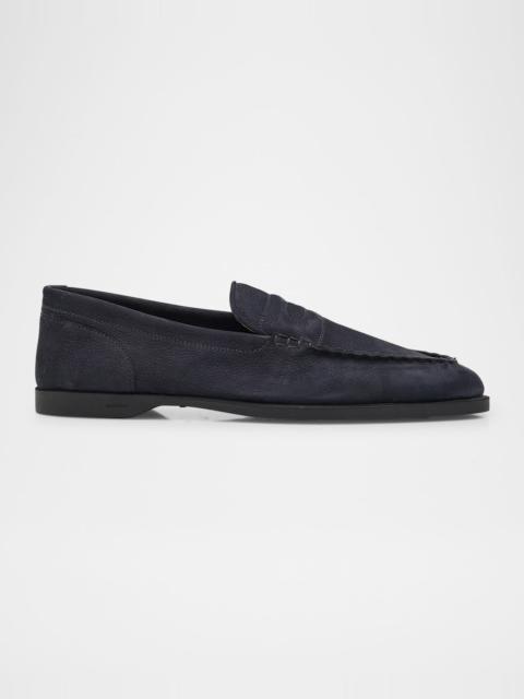 John Lobb Men's Pace Nubuck Leather Penny Loafers