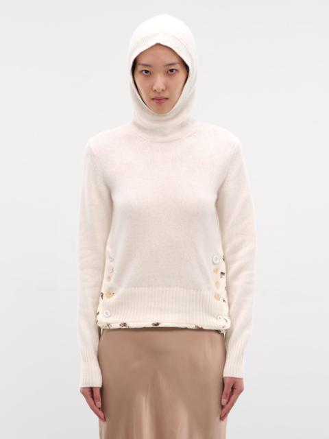 UNDERCOVER White Wool-Angora Hooded Sweater
