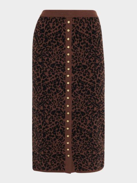 GENERATION LOVE Primrose Knit Leopard Midi Skirt