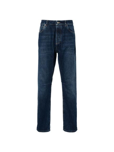 mid-rise slim-fit jeans