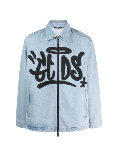 GCDS graffiti-print cotton denim jacket