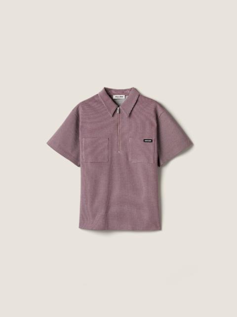 Miu Miu Bonded jacquard jersey polo shirt