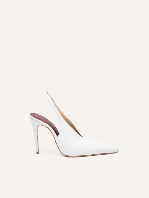 MAGDA BUTRYM Slingback pointed heel in white leather
