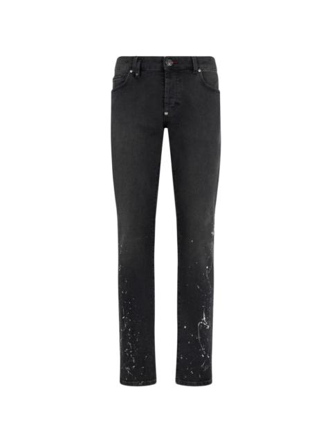 PHILIPP PLEIN super straight cut paint jeans