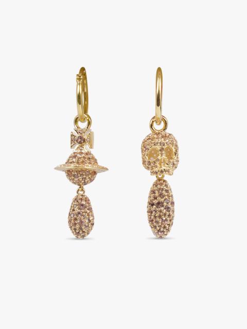Vivienne Westwood CIRCE SKELETON X ORB DROP EARRINGS | GOLD