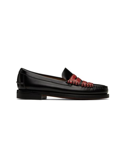 RANDOM IDENTITIES Black & Red Sebago Edition Double Penny Dan Loafers