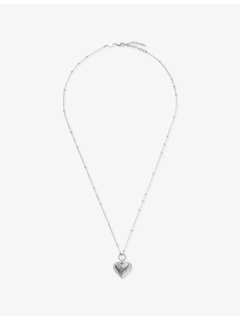 MISSOMA Ridge Heart Charm Silver-Plated Brass Pendant Necklace