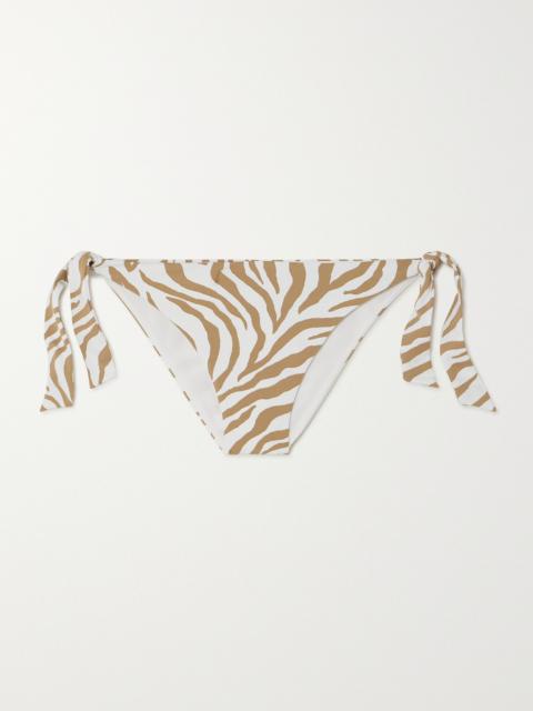 Max Mara Beachwear Silvana zebra-print bikini briefs Beige