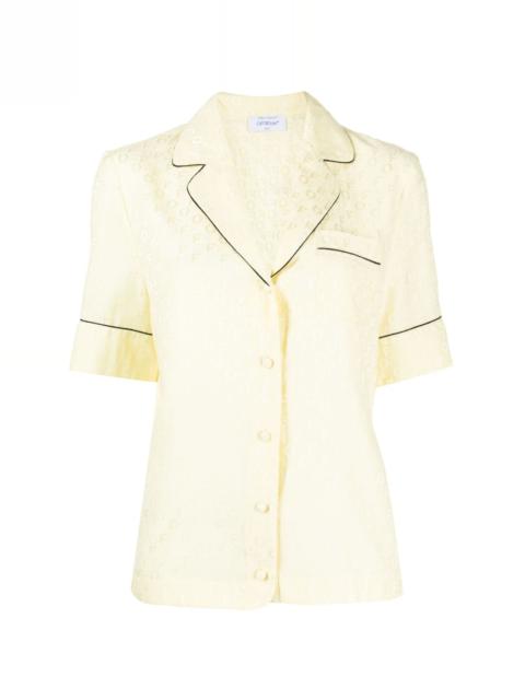 logo-jacquard bowling shirt