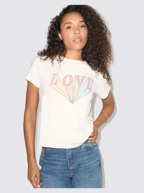 RE/DONE Classic Tee Love Rainbow - Vintage White