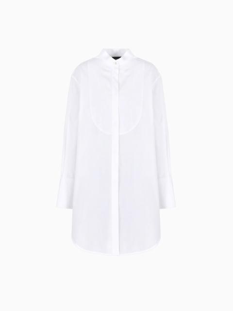 EMPORIO ARMANI Oversized cotton shirt with plastron