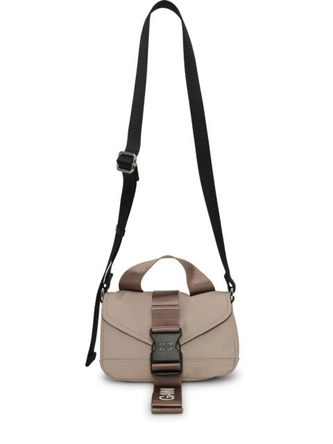 GANNI LIGHT GREY TECH MINI SATCHEL BAG