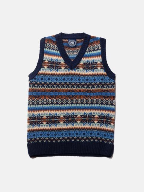 J. PRESS MADE-IN-SCOTLAND NAVY FAIR ISLE SWEATER VEST