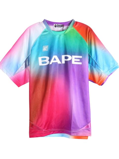 A BATHING APE® Tie Dye Sta Stripe Pattern Relaxed Fit Football Jersey Tee "Multicolor" 1M30109313 MUL