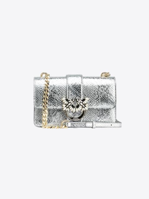 PINKO GALLERIA MINI LOVE BAG ONE IN PUNCHED REPTILE SKIN