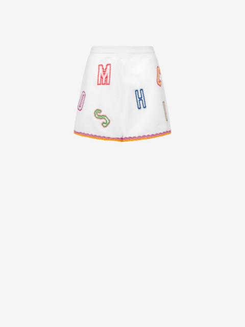 Moschino CROCHET LETTERING ORGANIC FLEECE SHORTS