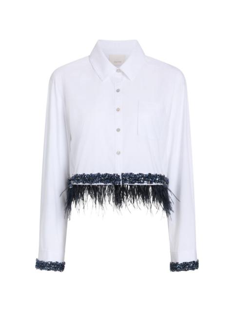 Cinq à Sept Sylvan feather-trim shirt