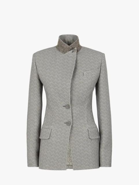 FENDI Gray printed wool jacket