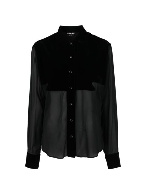 TOM FORD panelled buttoned silk shirt