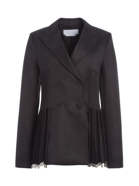 GABRIELA HEARST Giorgio Fringe Blazer in Black Textured Linen