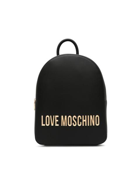 Moschino logo-plaque leather backpack