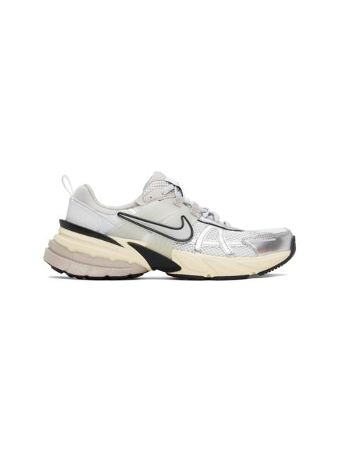 Nike White & Silver V2K Run Sneakers