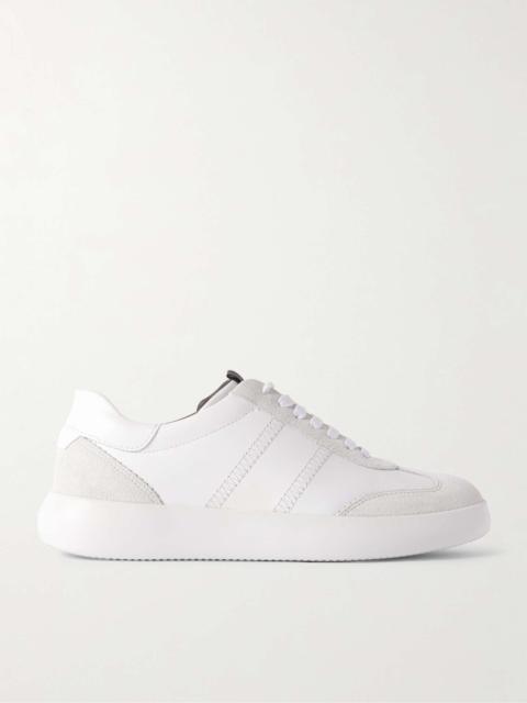 Brioni Suede-Trimmed Leather Sneakers