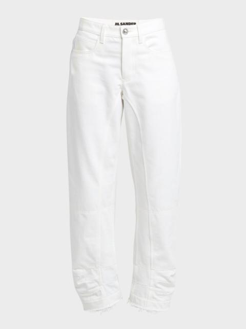 Jil Sander Mid-Rise Straight-Leg Raw-Hem Denim Trousers