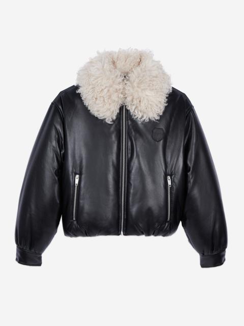The Kooples BLACK LEATHER-EFFECT JACKET