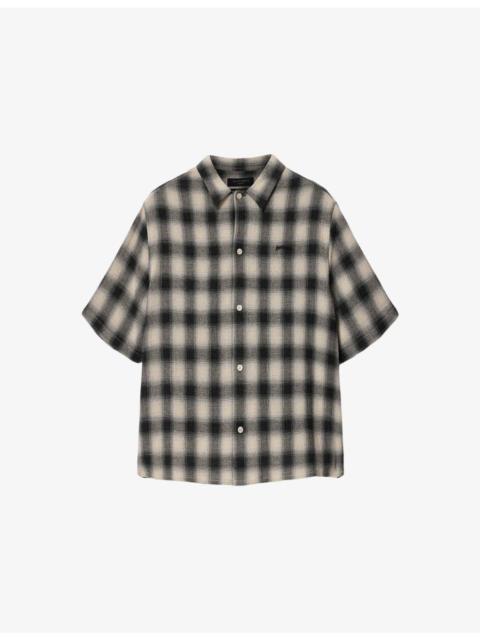 ALLSAINTS Shadow Logo-Embroidered Checked Cotton Shirt