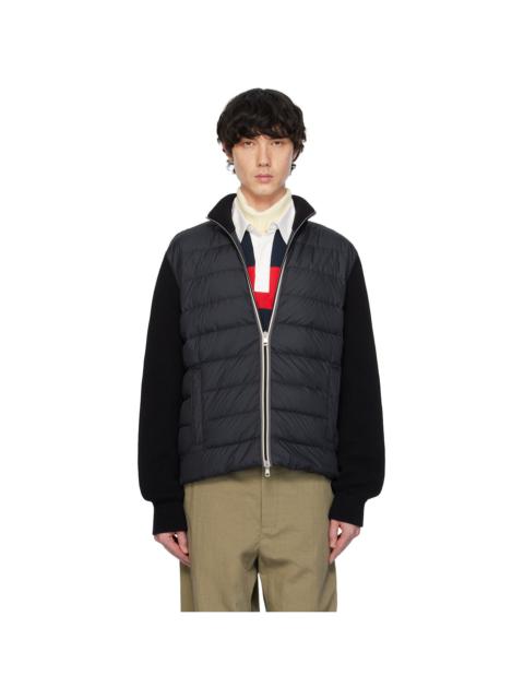 Moncler Black Padded Cotton Zip-Up Down Jacket