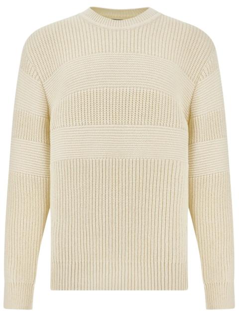 Paul & Shark Crewneck Sweater in Wool with Maxi Stripe Effect
