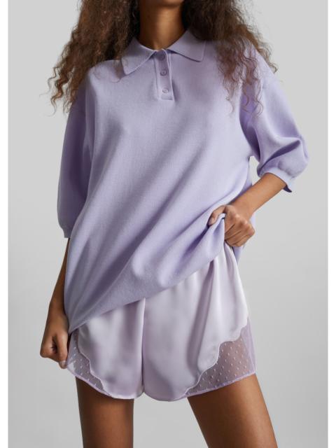 The Frankie Shop Malmo Satin Mini Shorts - Lavender