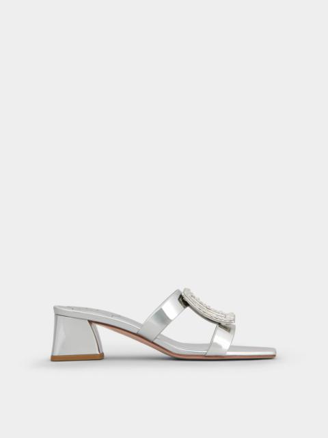 Roger Vivier Bikiviv' Strass Buckle Mules in Leather