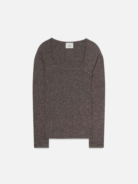 The Elder Statesman SUPERLIGHT MARL MIX STITCH TOP