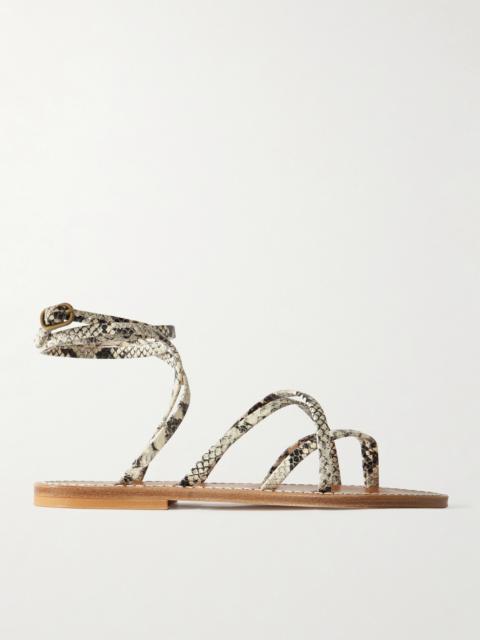 K.JACQUES Zenobie Snake-effect Leather Sandals