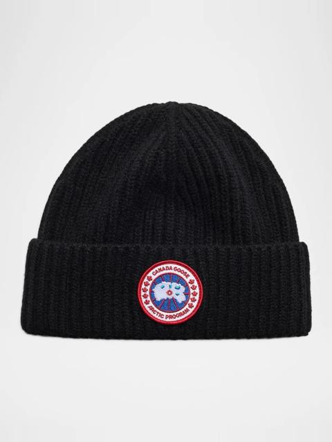 Canada Goose Men's Logo Merino-Wool & Cashmere Beanie