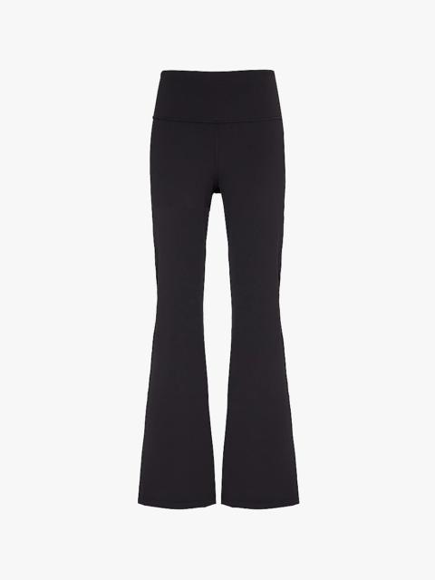 Groove flare-leg stretch-woven trousers