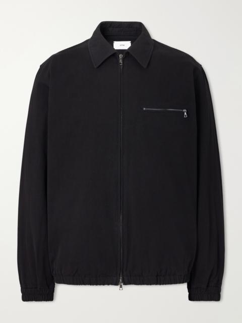 ATON Harrington Garment-Dyed Cotton-Gabardine Jacket