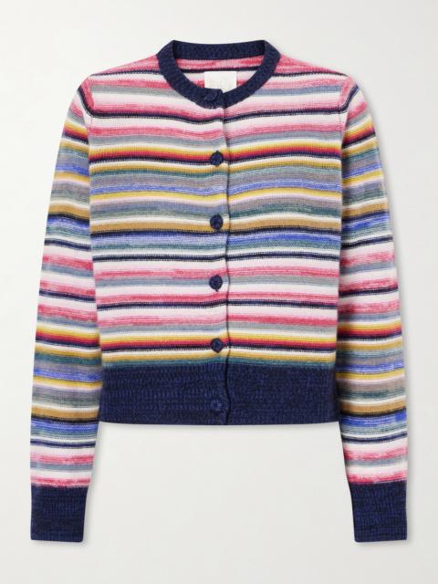 SUZIE KONDI Kandria Cropped Striped Cashmere Cardigan