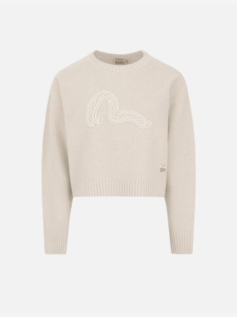 EVISU TEXTURE SEAGULL KNITTED SWEATER