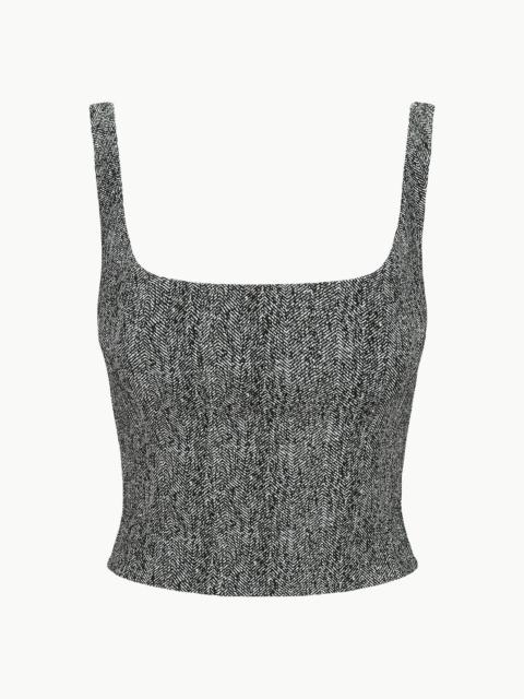 STAUD WELLS TOP TEXTURED HERRINGBONE