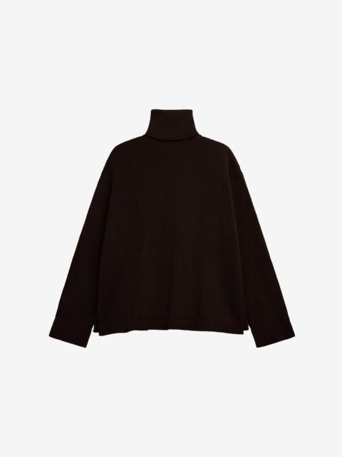 The Frankie Shop Rhea Trapeze Turtleneck - Dark Brown