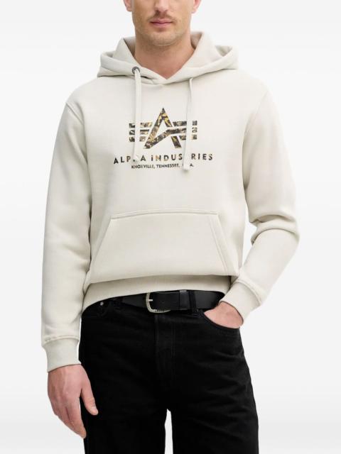 ALPHA INDUSTRIES logo-print drawstring hoodie