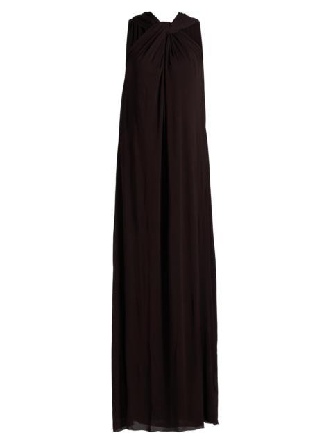 Jil Sander Women's Knotted Cape-Back Gown - Chocolate Brown