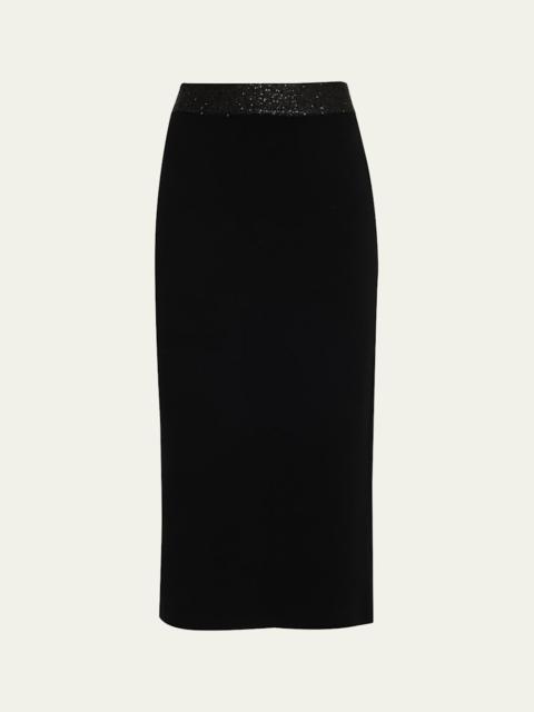 A.L.C. Jane Embellished Knit Midi Skirt