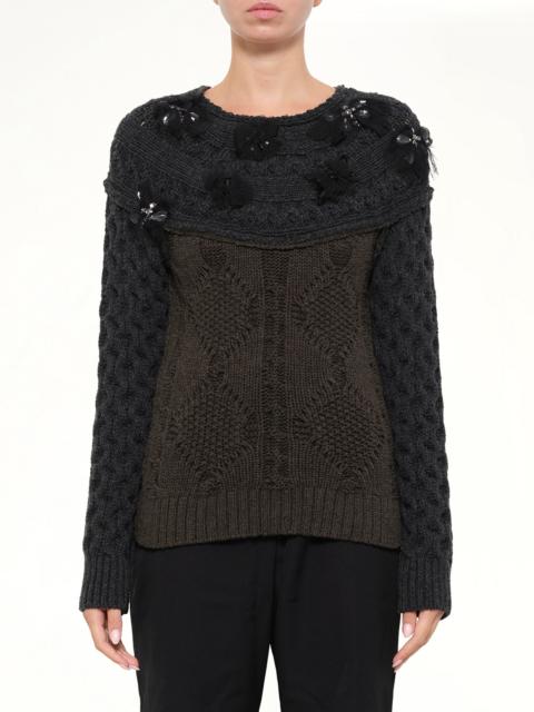 Lanvin Embroidered Top in Khaki