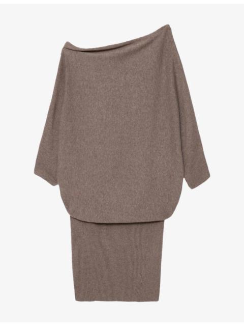 ALLSAINTS Ellie Asymmetric Cotton-Knit Mini Dress