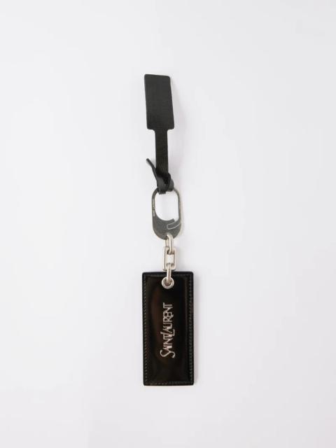 Saint Laurent Paris keyring in brushed leather, Saint Laurent